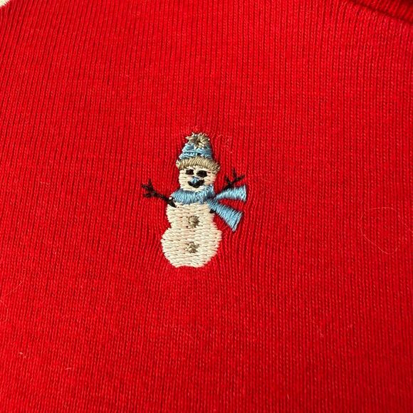 Vintage Telluride Clothing Co Red Embroidered Snowman Turtleneck Cotton L - Picture 6 of 7